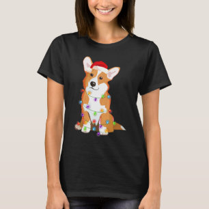 T-shirt Pembroke Welsh Corgi Pwc Guirlandes de Noël Xmas C