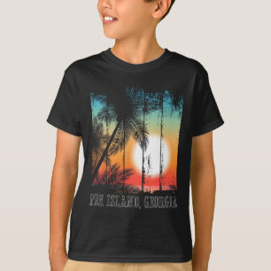 T-shirt Pen Island Georgia Beach Palms Surf de vacances Su