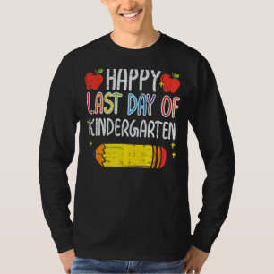 T-shirt Pencil Apple Joyeux Jour Dernier De L'École Matern