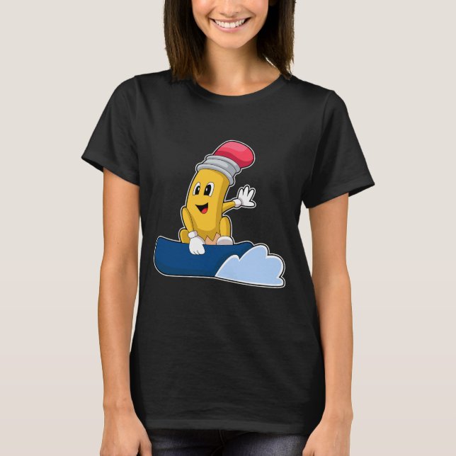 T-shirt Pencil Snowboard Sports d'hiver (Devant)