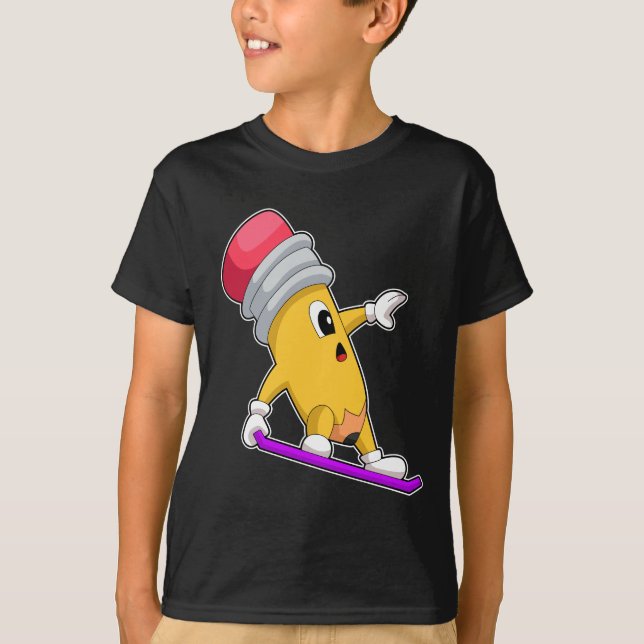 T-shirt Pencil Snowboard Sports d'hiver (Devant)