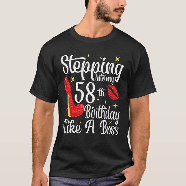 T-shirt Pénétrer Dans Mon 58E Anniversaire Comme Un Patron (Devant)