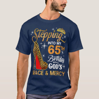 T-shirt Pénétrer Dans Mon 65E Anniversaire Avec Dieux Grac