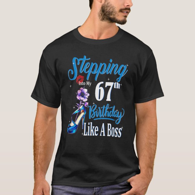 T-shirt Pénétrer Dans Mon 67e Anniversaire Comme Un Boss B (Devant)