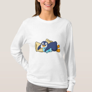 T-shirt Penguin au coucher avec Coussin