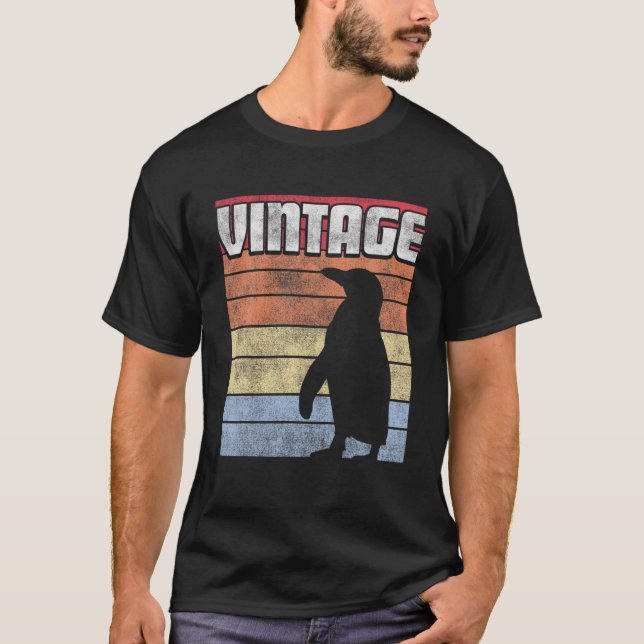 T-shirt Penguin Bird Style Rétro Les années 70 cadeau 80S  (Devant)