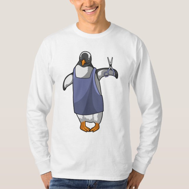 T-shirt Penguin coiffeur avec ciseaux (Devant)