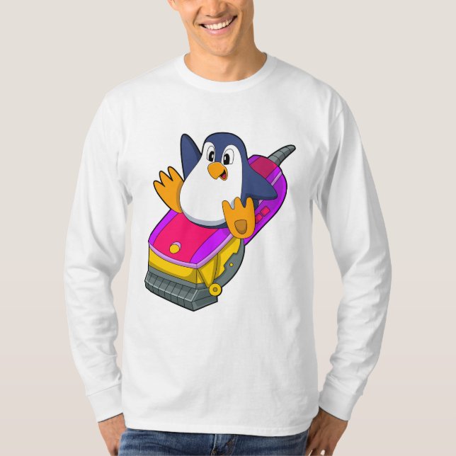 T-shirt Penguin comme coiffeur avec Razor (Devant)