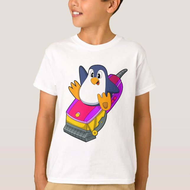 T-shirt Penguin comme coiffeur avec Razor (Devant)