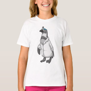 T-shirt Penguin comme docteur avec le manteau du docteur