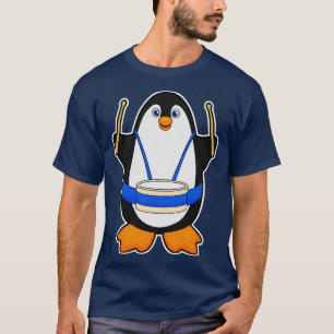 T-shirt Penguin comme musicien avec tambour