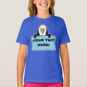 T-SHIRT PENGUIN CUIT AVEC SIGNE PERSONNALISÉ,<YOUR TEXT HE