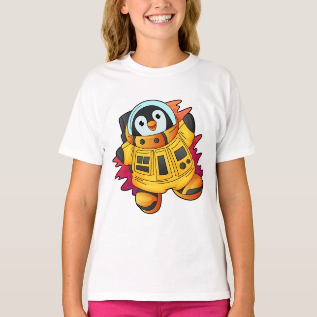 T-shirt Penguin en costume d'astronaute (Devant)