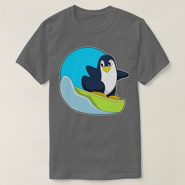 T-shirt Penguin en Snowboardeur avec Sonowboard (Design devant)