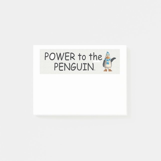 T-SHIRT Penguin-Power Post-it Klebezettel (Vorderseite)
