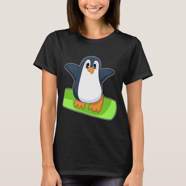 T-shirt Penguin Snowboard Sports d'hiver (Devant)