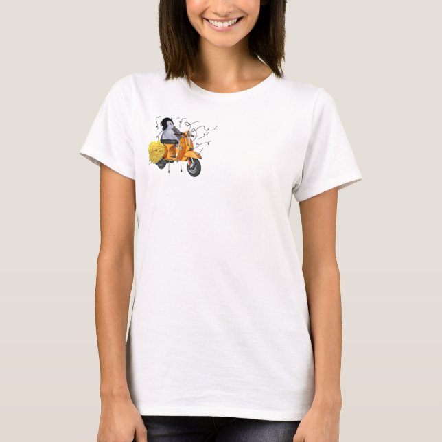 T-shirt PenguinVespaFlowerLines (Devant)
