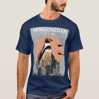 T-shirt Penguinzilla Penguin Bird  Funny Gift
