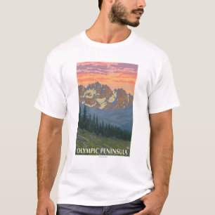 T-shirt Péninsule olympique, fleurs de WashingtonSpring