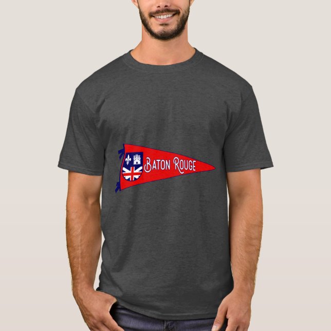 T-shirt Pennant Drapeau Baton Rouge surdimensionné (Devant)