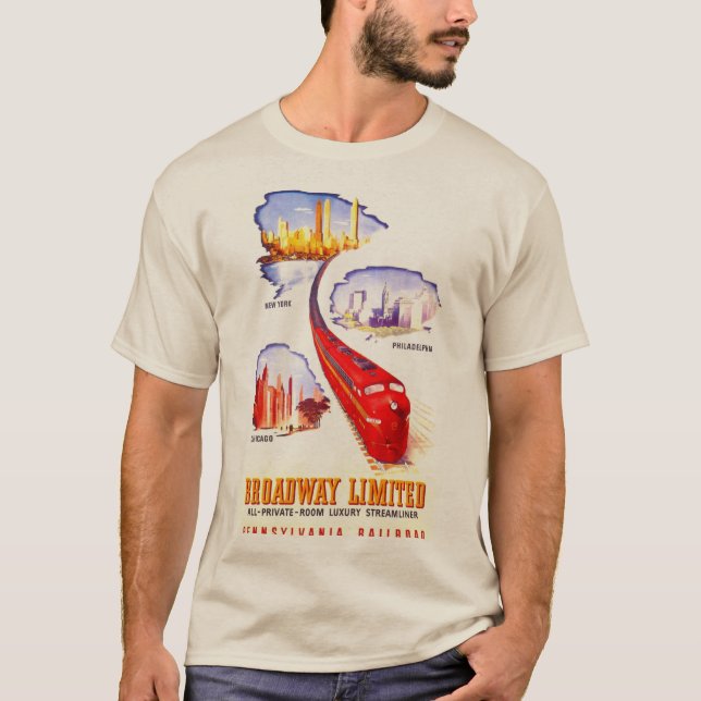 T-shirt Pennsylvania Railroad Broadway Limited Streamliner (Devant)