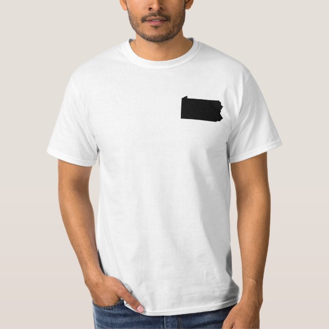 T-shirt Pennsylvanie en noir et blanc (Devant)