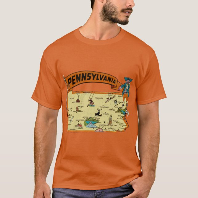 T-shirt Pennsylvanie - Tourisme Vintage (Devant)