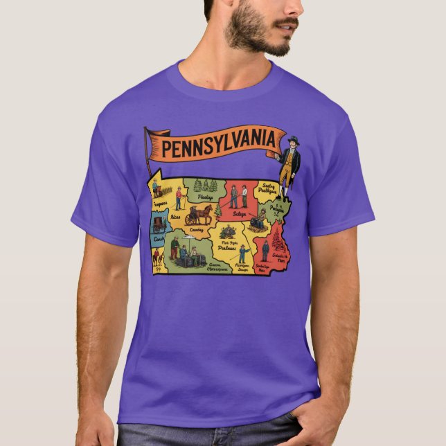 T-shirt Pennsylvanie - Tourisme Vintage (Devant)