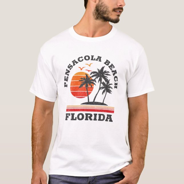 T-shirt Pensacola Beach Floride Retro Souvenir cadeau (Devant)
