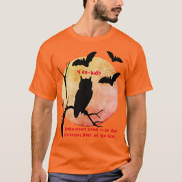 T-shirt Pensées Éffrayantes d'Halloween - Chouette de lune