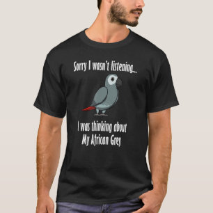T-shirt Penser aux gris africains mignons oiseaux tropicau