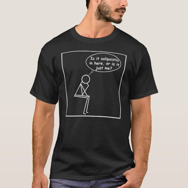 T-shirt Penseur T de bâton de Solipsistic (foncé) (Devant)