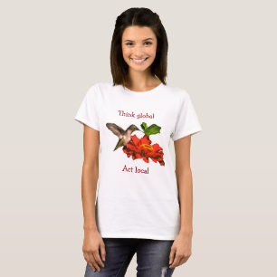 T-shirt Pensez à Global Act Colibri local sur Chemise Fleu