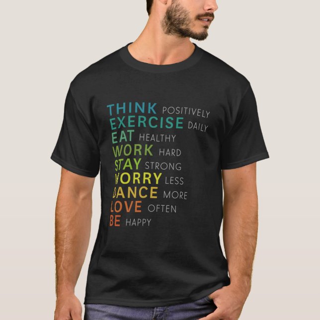 T-shirt Pensez à l'affirmation positive Motivation inspira (Devant)