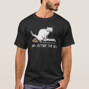 T-shirt Pensez à l'extérieur de la boîte I Funny Chat Litt