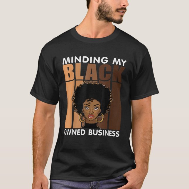 T-shirt Pensez À Mon Propriétaire D'Entreprise Noire Melan (Devant)