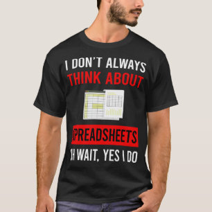 T-shirt Pensez aux feuilles de calcul