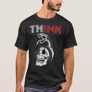 T-shirt Pensez Cool Encre Tatouage Artiste Serpent Et Crân