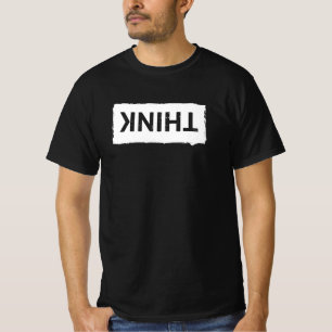 T-shirt PENSEZ... Drôle Dumb Nerdy Stupide Typographie