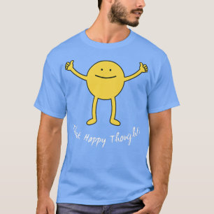 T-shirt Pensez Happy Thoughts Jote Jaune Sourire Visage dr