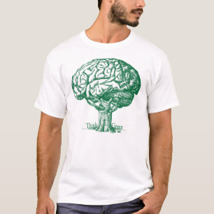 T-shirt Pensez l'arbre vert de cerveau