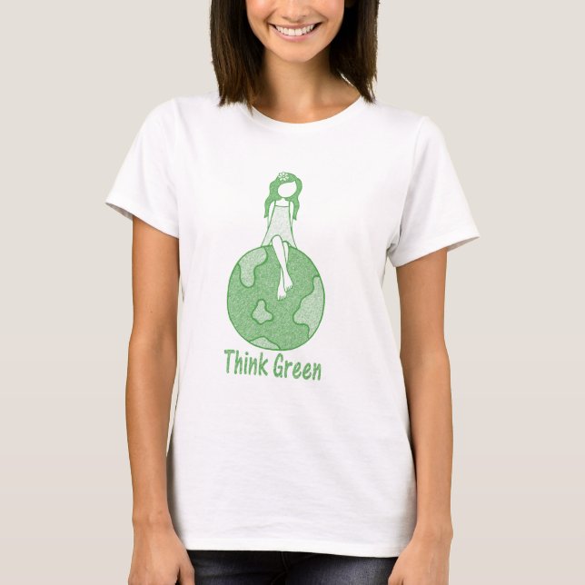 T-shirt Pensez le vert (Devant)