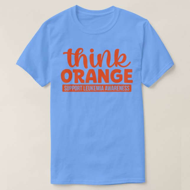 T-shirt Pensez Orange Soutien Leucémie Sensibilisation Leu (Design devant)