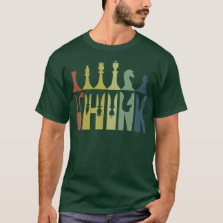 T-shirt Pensez Retro Vintage Chess Pièces Joueur Cadeaux C