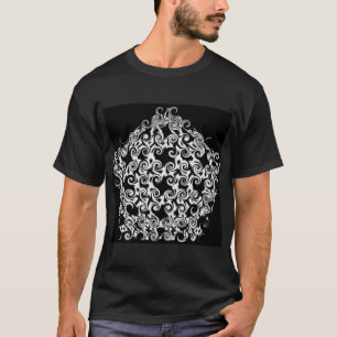 T-shirt Pentagone blanc sur noir