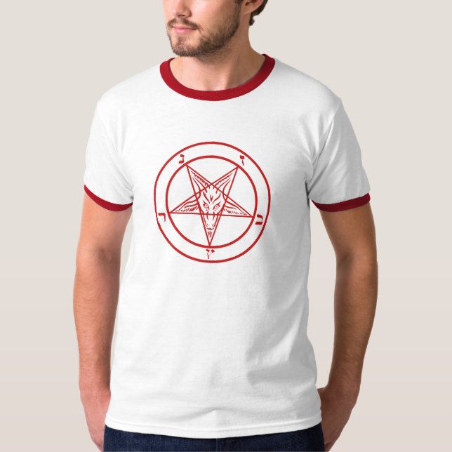 T-shirt Pentagone étoilé satanique de Baphomet (Devant)