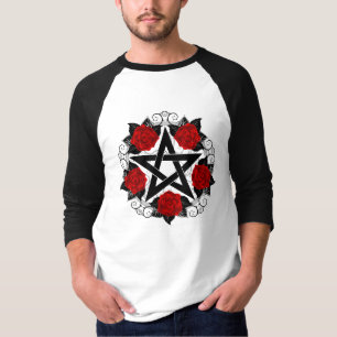 T-shirt Pentagramme aux roses rouges