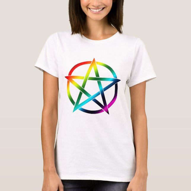 T-shirt Pentagramme d'arc-en-ciel pour les chemises (Devant)