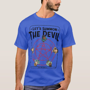 T-shirt Pentagramme d'horreur Allons Invoquer le Diable Ci