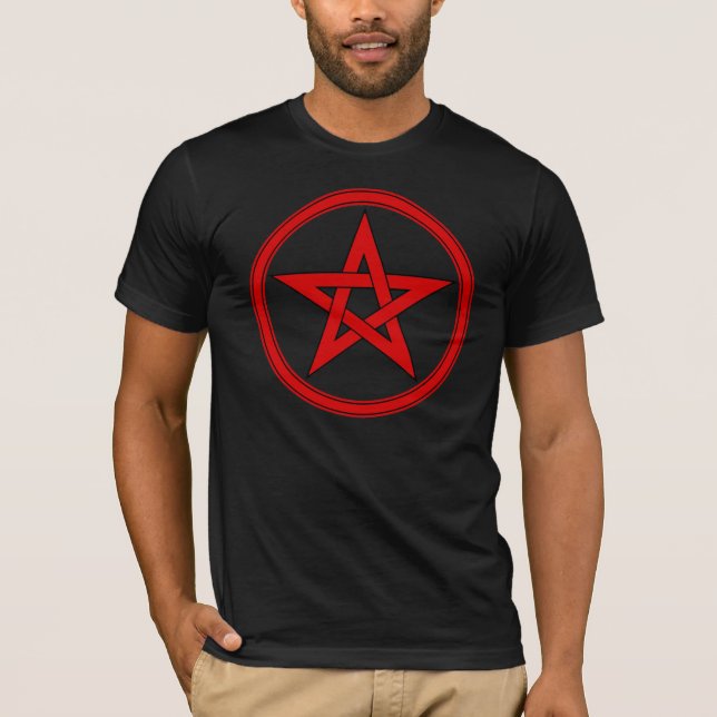 T-shirt Pentagramme rouge et noir (Devant)